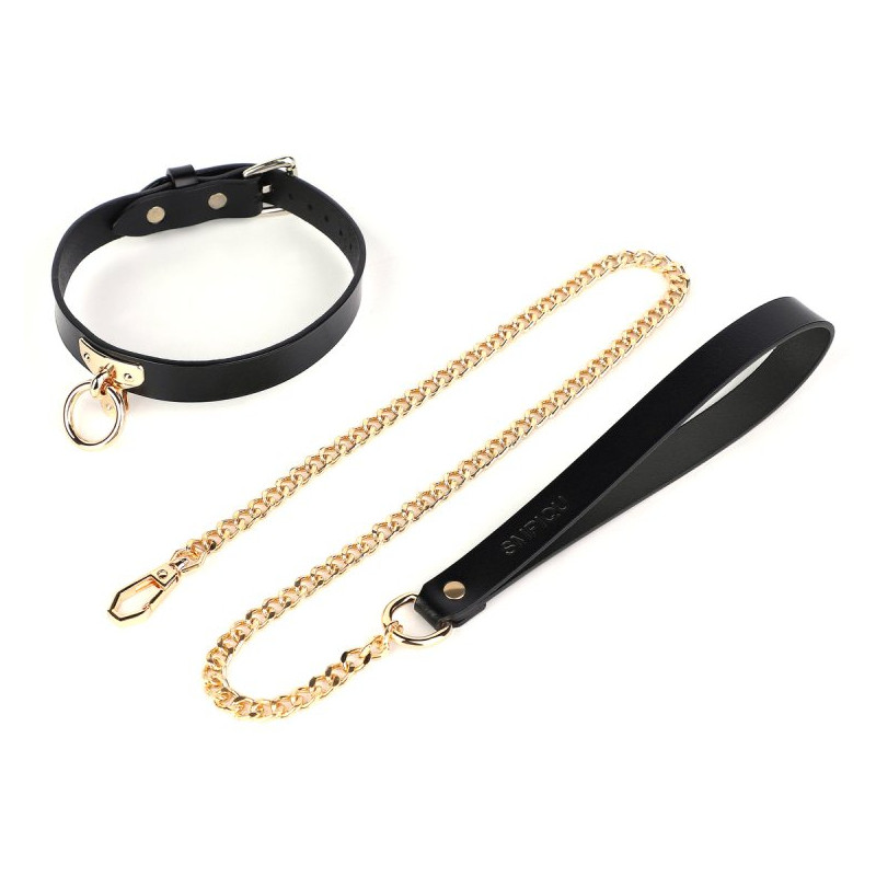 LuxuryFantasy Collier-Laisse Tee Ring Noir